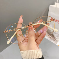 Vintage New Oval Metal Frame Glasses Women Fashion
