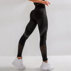 High Waist Fitness Leggings Women Sexy Seamless Leggings Hollow Printed