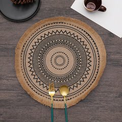 ROUND Cotton and linen Placemat For Dining Table Mat