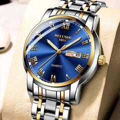 Watch Men Stainless Steel Business Date Clock Waterproof Luminous Watches