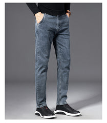 Denim Jeans Men Straight Stretch Regular Jeans Classic Vintage