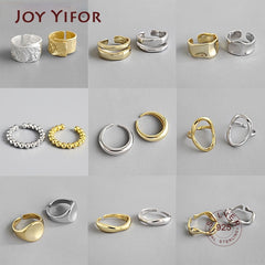 Charming Irregular Chain Geometric Rings Gold Open Rings
