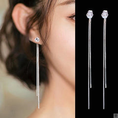 Trend Simulation Pearl Long Earrings Female Moon Star Flower Rhinestone