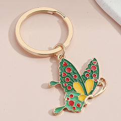 Colorful Enamel Butterfly Keychain Insects Car Key