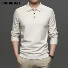 Knitwear Jerseys Pure Color Turn-down Collar Sweater Pullover Men Clothing