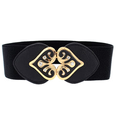 63cm Female Fashion Thin Elastic Stretch Waistband Crystal Bow Belt