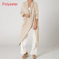 Women Tops Vintage Solid Blouses Fashion Long Shirts Casual