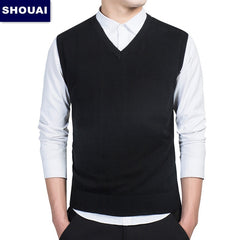 Men vest sweater casual style wool knitted business men sleeveless vest