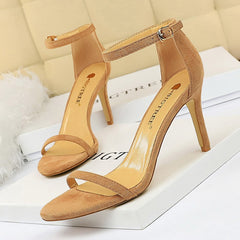Shoes Super High Heels Suede Women Heels Open Toe Woman Pumps