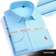 Striped Mens Dress Shirts Long-Sleeved Camisa Social