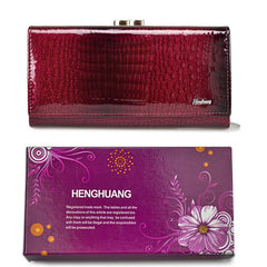 Genuine Leather Women Wallet Long Zipper Wallet