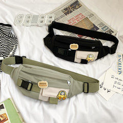 Waist Bags For Women Canvas Leisure Solid Color Fanny Pack