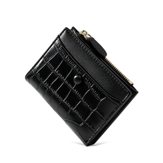 Stone Pattern Small Wallet Women Pu Leather Female Purse Zipper