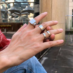 Trend Punk Hiphop Rock Metal Rings Set for Street Style