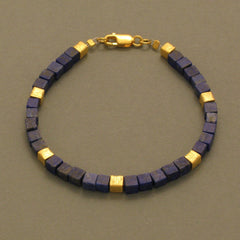 Lapis bracelet for Men Lapis lazuli Bead Bracelet