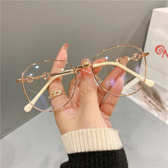 Vintage New Oval Metal Frame Glasses Women Fashion