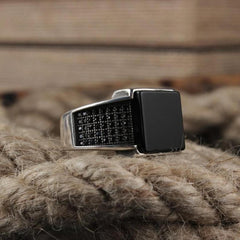 Fashion Generous Rings For Men Simple Black Zircon Geometry Jewelry