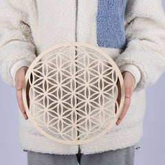 1PC Flower of Life Shape Wooden Wall Sign Laser Cut Non-slip Coaster Set