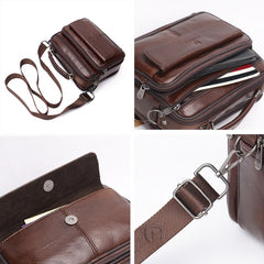 Genuine Leather Male Crossbody Bag Casual Business Leather