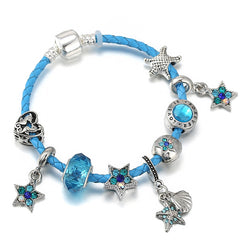 Ocean Collection Blue Turtle Seahorse Narwhal Beaded Dolphin Charm Bracelets
