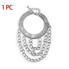 1 PC Multilayer Link Chain Tassel Anklets