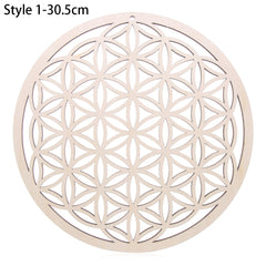 1PC Flower of Life Shape Wooden Wall Sign Laser Cut Non-slip Coaster Set