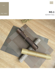 6/4pcs Rectangle Placemat Restaurant Washable PVC Durable Dining Table