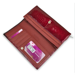 Genuine Leather Women Wallet Long Zipper Wallet