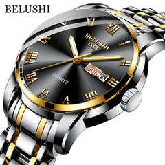 Watch Men Stainless Steel Business Date Clock Waterproof Luminous Watches