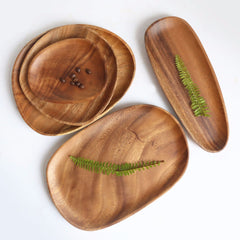 Whole Wood Lovesickness Wood with Irregular Oval Solid Wood Pan