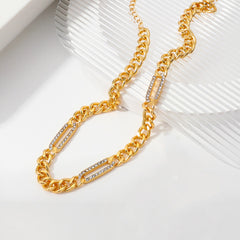 Trendy Gold Silver Color Cuba Chain Necklace Men Hip Hop