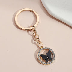 Colorful Enamel Butterfly Keychain Insects Car Key