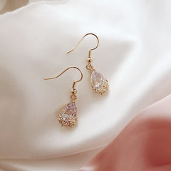 Crystal Trendy Women Dangle Earrings Simple Fashion Elegant Pearl Earring
