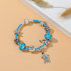 Ocean Collection Blue Turtle Seahorse Narwhal Beaded Dolphin Charm Bracelets