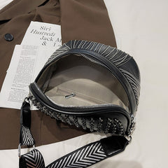 Fashion Tassel Leather Large Capacity Crossbody Chest Bag