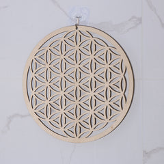 1PC Flower of Life Shape Wooden Wall Sign Laser Cut Non-slip Coaster Set