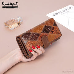 Women wallet retro leather wallets Long Cover Wallets Card Holder