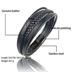 Multi-layer Coffee-colored Leather Accessories Special Magnet Bracelet