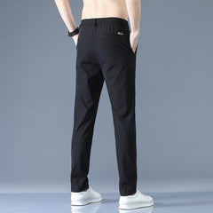 MenTrousers Spring Summer New Thin Green Solid Color Fashion Pocket