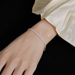 Silver Plated Fashion Simple Shiny Chain Bracelet