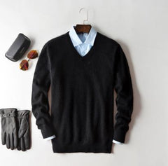 Men Cashmere Sweater Autumn Winter Soft Warm Jersey Jumper