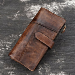 Vintage Long Wallet Men Women RFID Blocking Credit Card Holder
