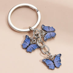 Colorful Enamel Butterfly Keychain Insects Car Key