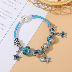 Ocean Collection Blue Turtle Seahorse Narwhal Beaded Dolphin Charm Bracelets