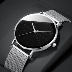 Minimalist Men Fashion Watches Simple Men Business Ultra Thin Stainless Steel