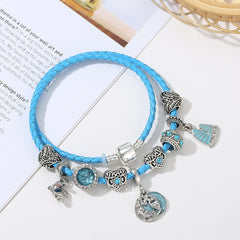 Ocean Collection Blue Turtle Seahorse Narwhal Beaded Dolphin Charm Bracelets