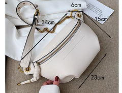 Women Waist Packs Leather Fanny Letter Belt Bags