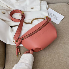 Women Waist Packs Leather Fanny Letter Belt Bags
