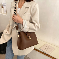 Vintage Simple Small PU Leather Bucket Crossbody Bags