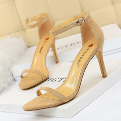 Shoes Super High Heels Suede Women Heels Open Toe Woman Pumps